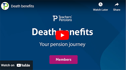 Screenshot of Death benefits video hosted on YouTube. Click this image to watch the video.
