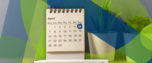 Picture of the month April on a calendar