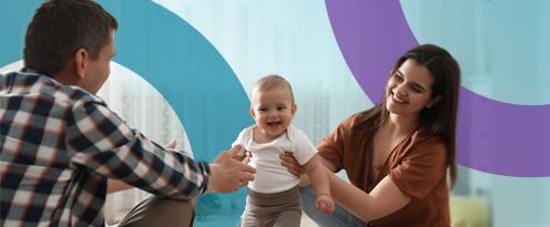 Man and woman holding baby