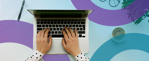 Woman working on laptop
