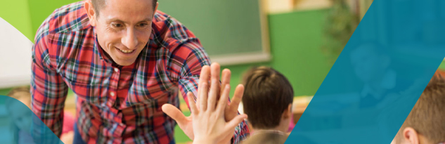 teaching high fiving a student