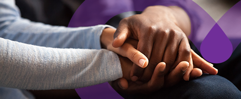 Holding hands for to comfort loss of loved one