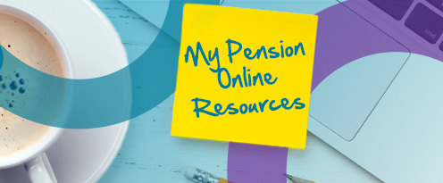 Post it note with My Pension Online Resources